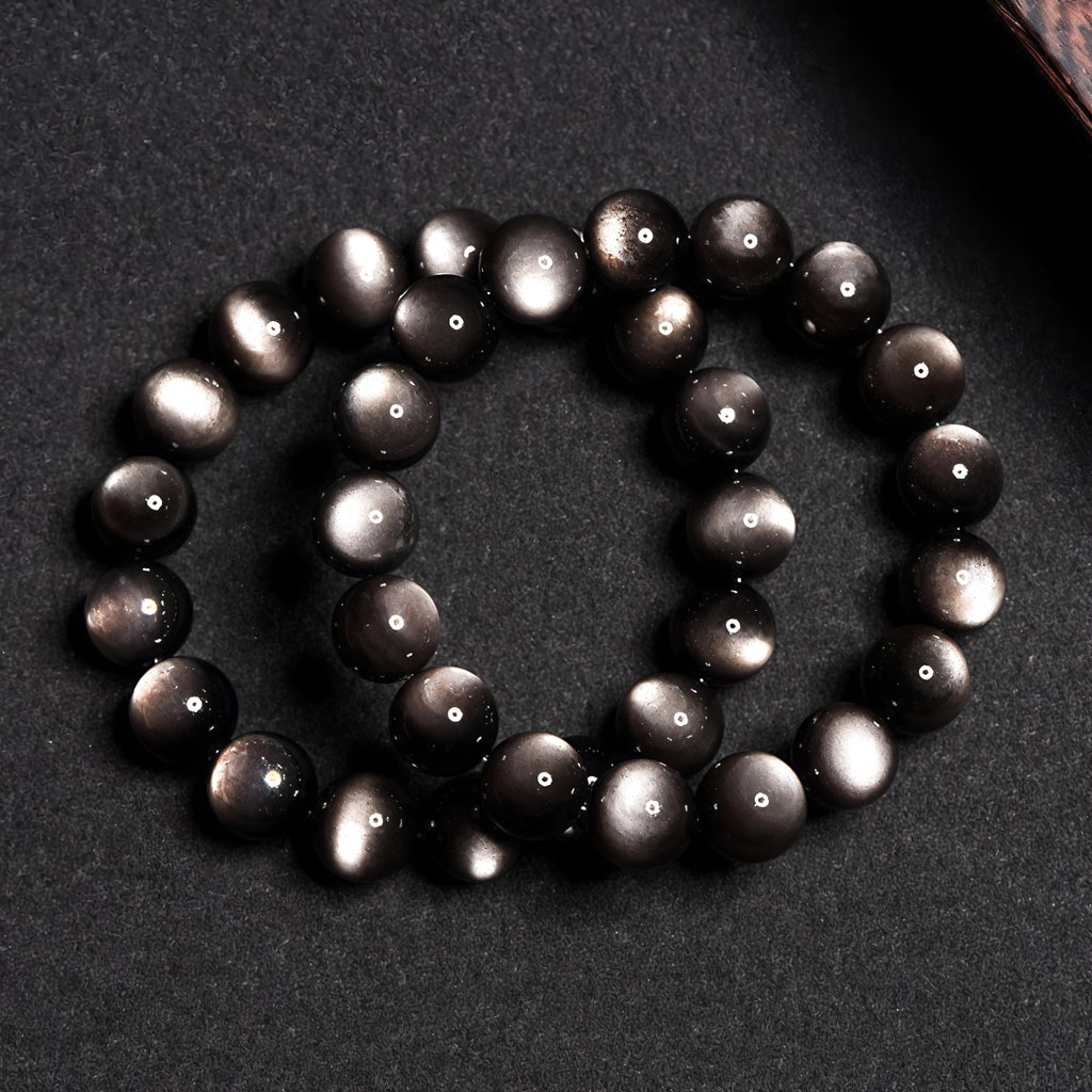 Obsidian & Silver Sheen Obsidian Energy Natural Mineral Crystal