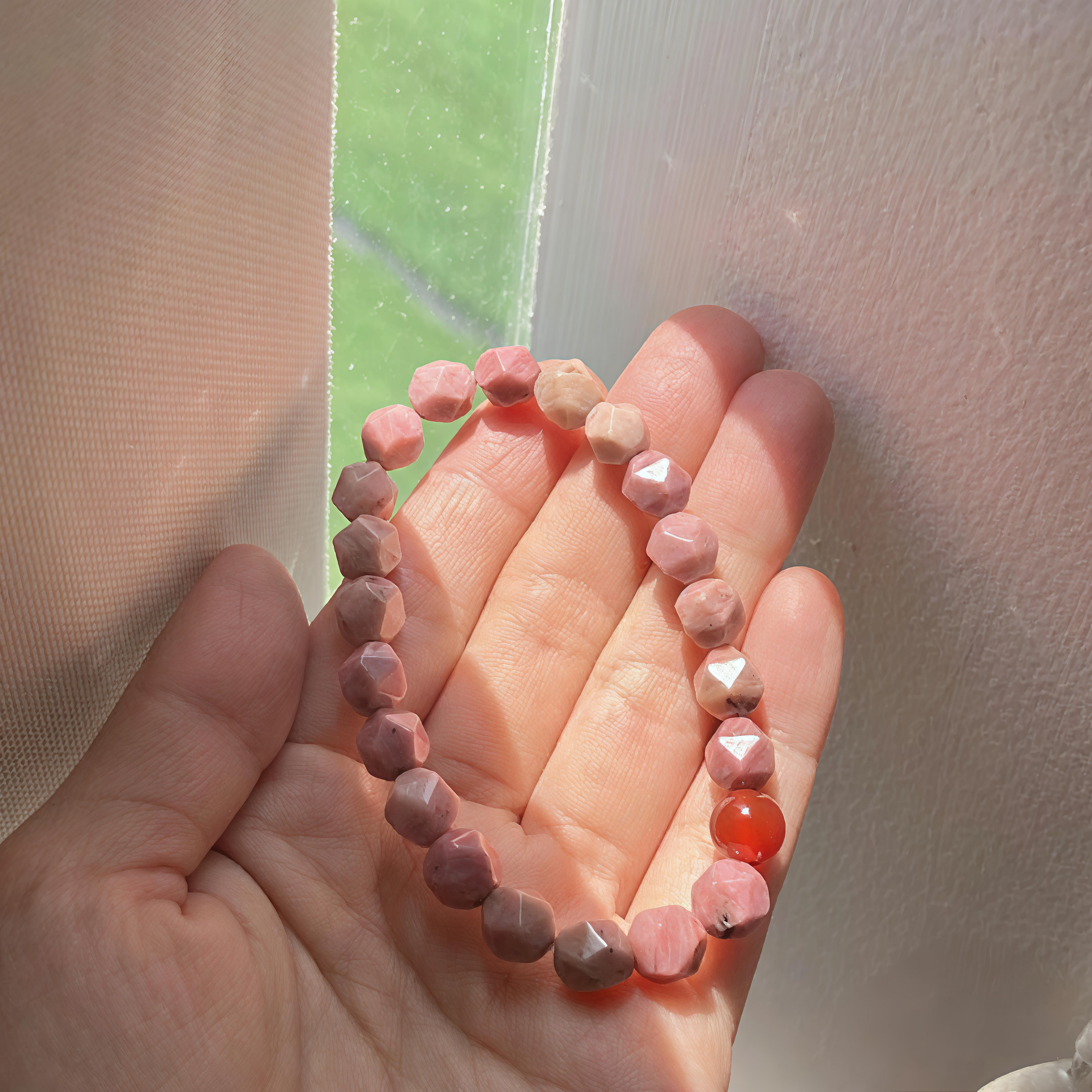 Pink Crystal with Wood-Grain Pattern (Natural Ore Crystal)