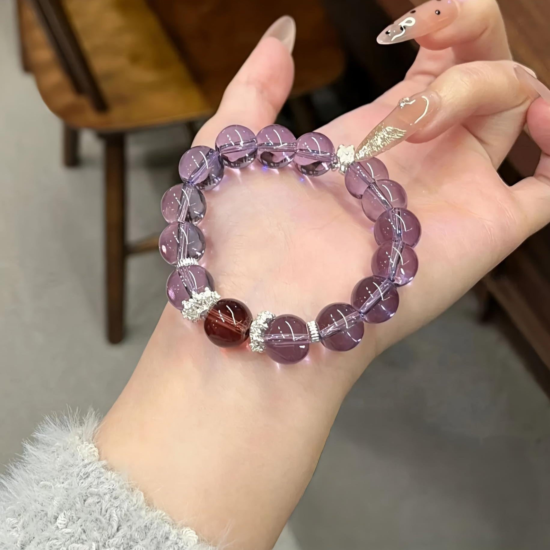 Amethyst Peach Blossom Bracelet