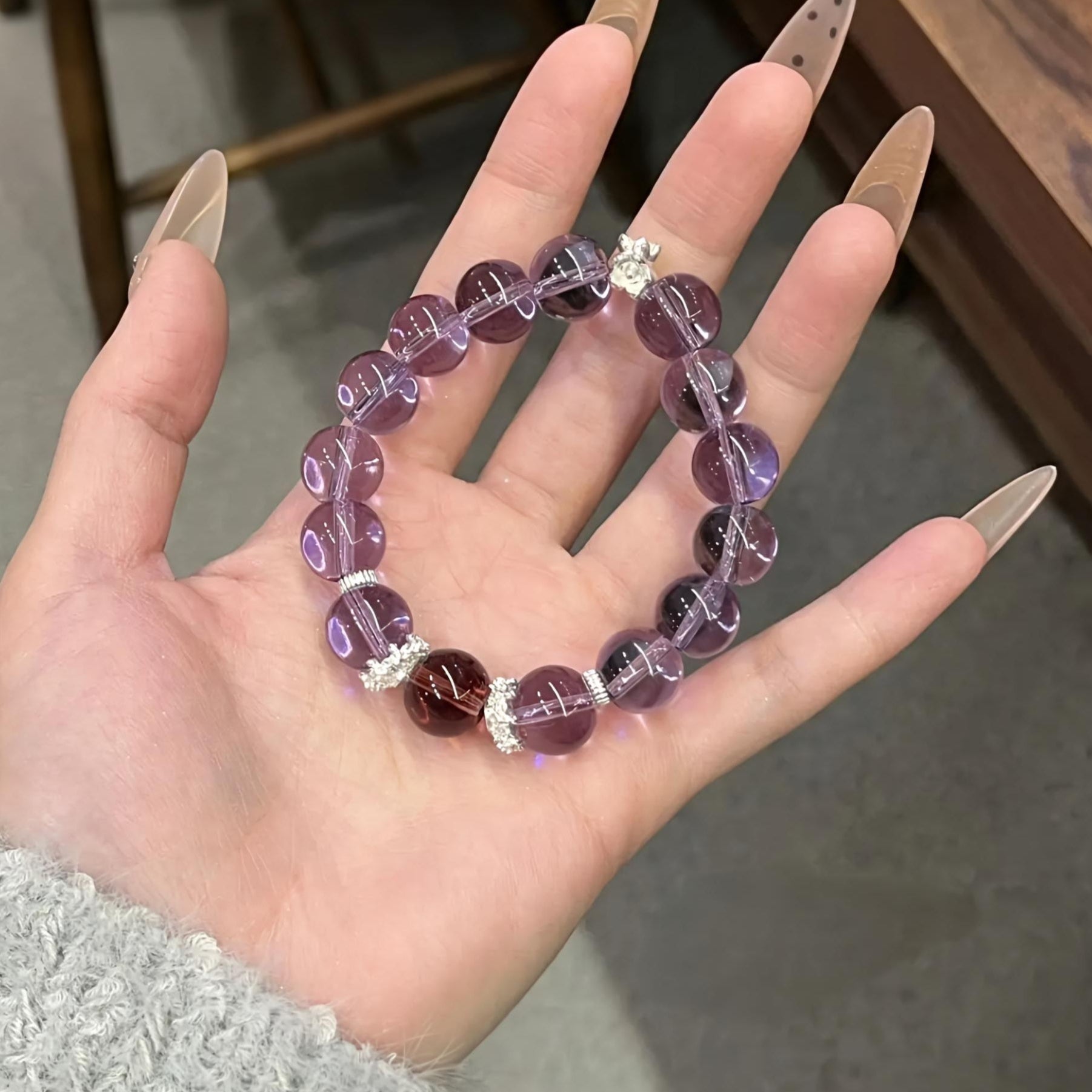 Amethyst Peach Blossom Bracelet