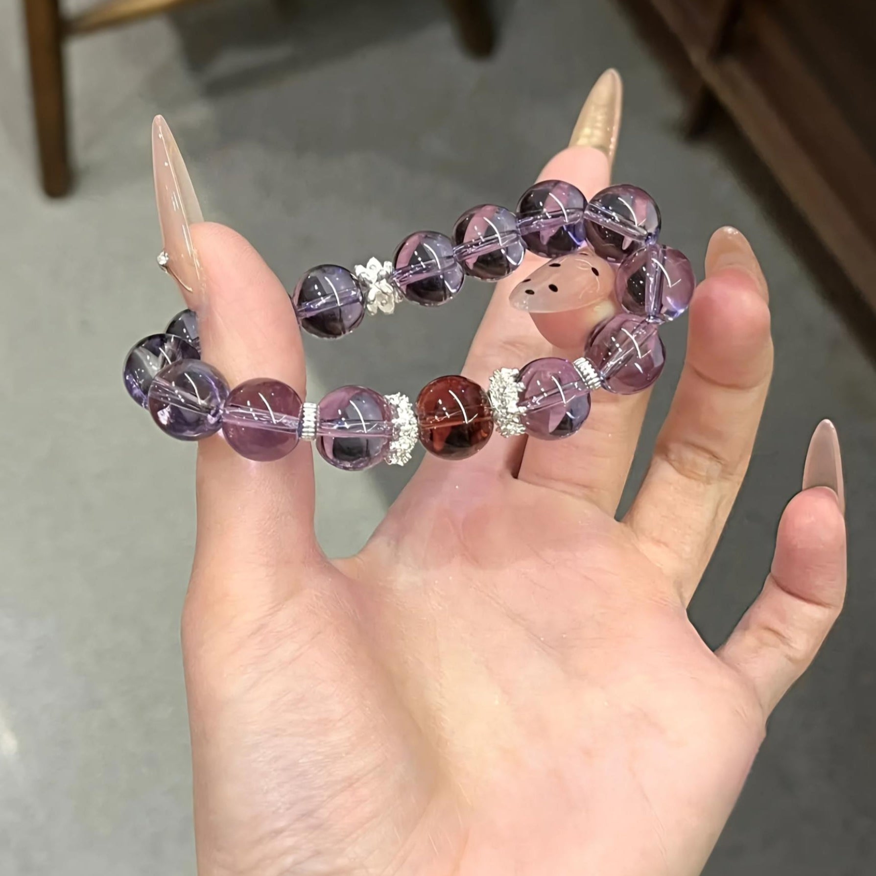 Amethyst Peach Blossom Bracelet