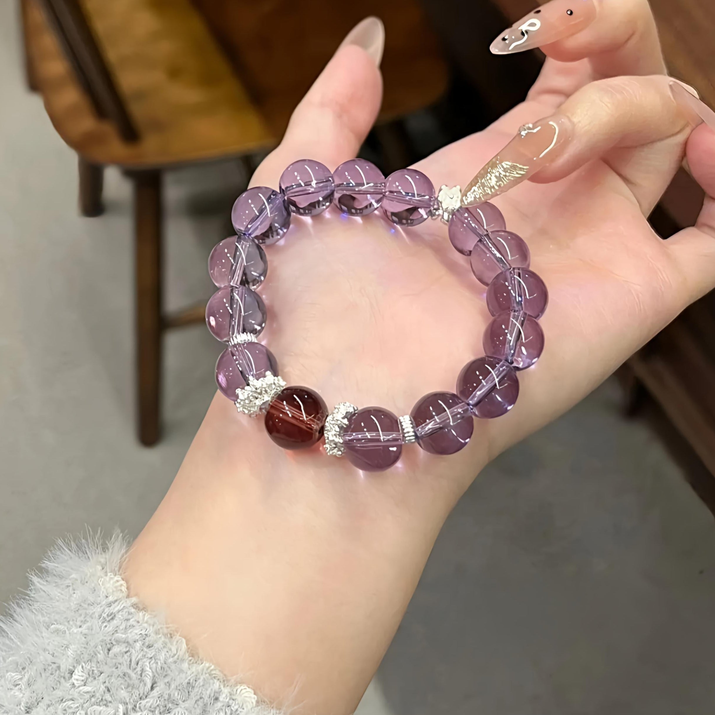 Amethyst Peach Blossom Bracelet